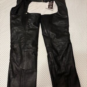 Women’s Black Leather Chaps